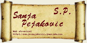 Sanja Pejaković vizit kartica
